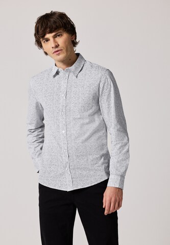 Street One MEN Regular Fit Kariertes Slim Fit Hemd in Weiß: Vorderseite