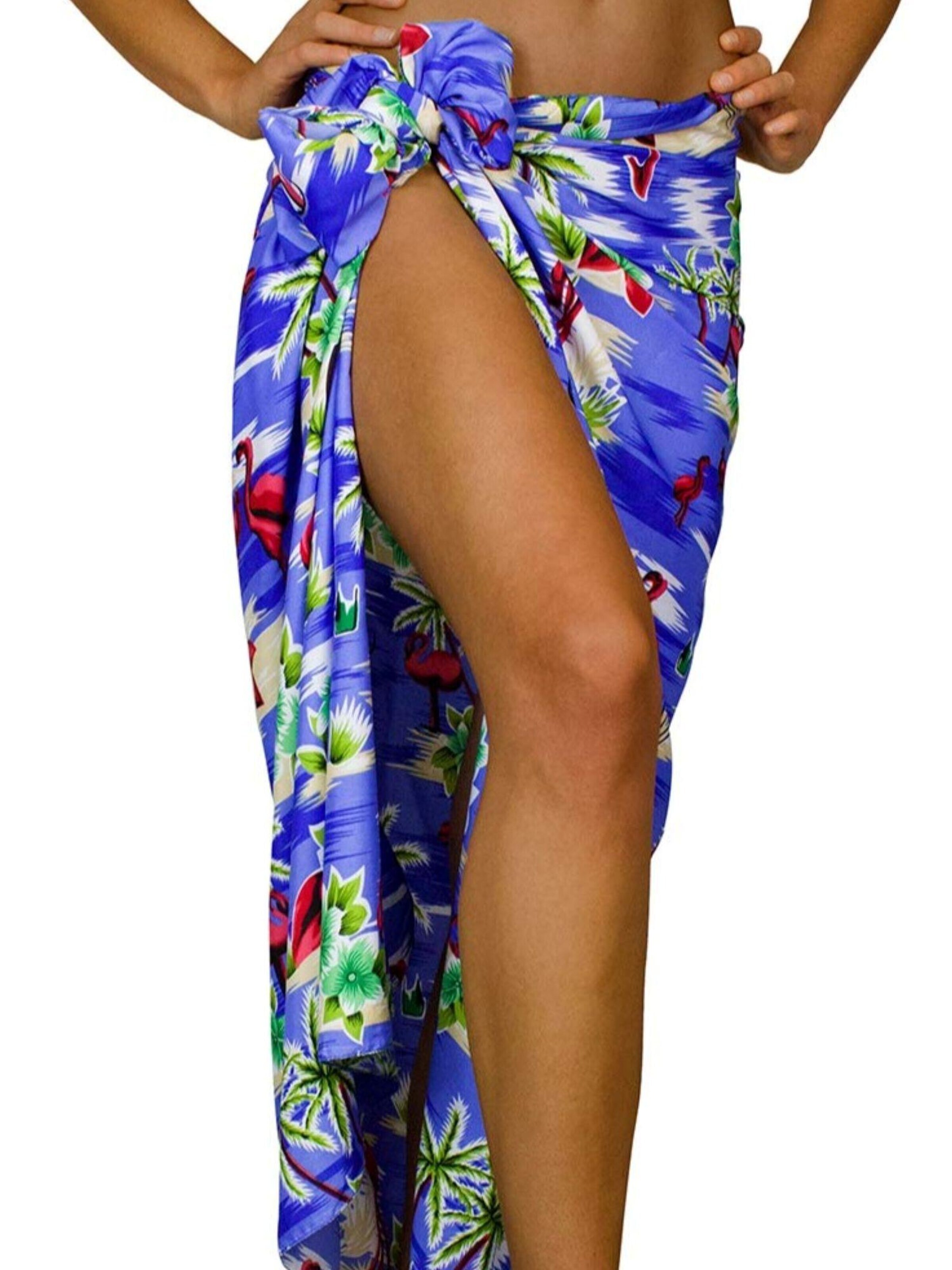 King Kameha Wrap 'Flamingos' in Blue