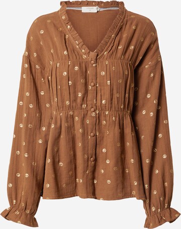 Cream Blouse in Brown: front