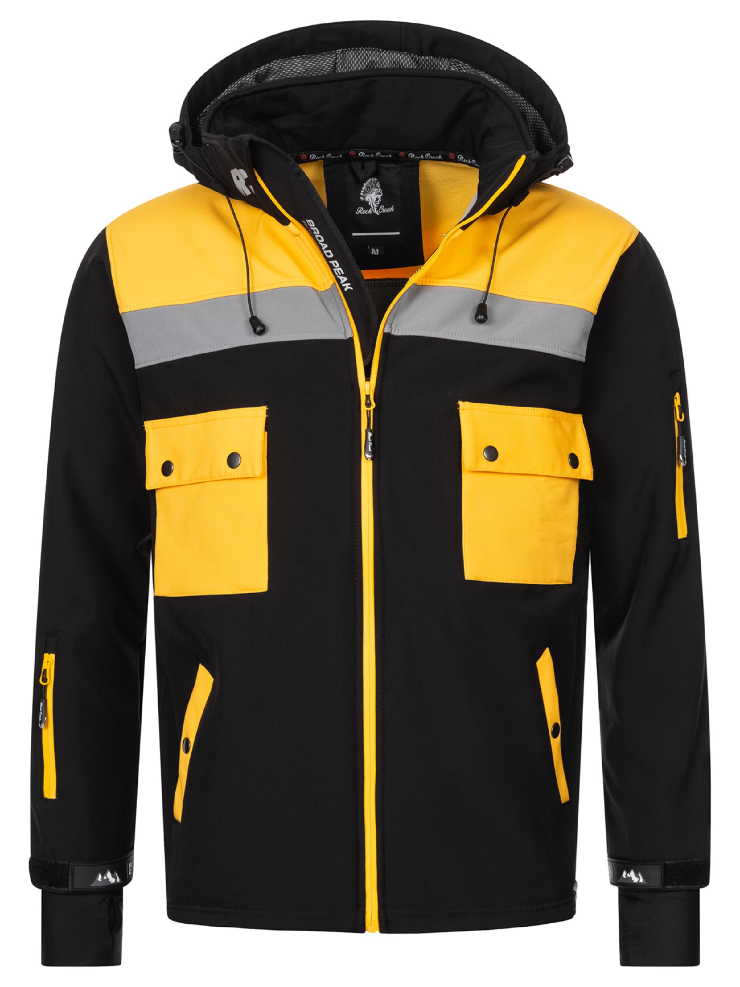 Rock Creek Outdoorjacke in Schwarz: Vorderseite