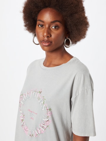 River Island Oversized shirt 'TOUJOURS' in Grey