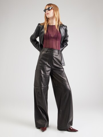 IRO - Pierna ancha Pantalón cargo en negro