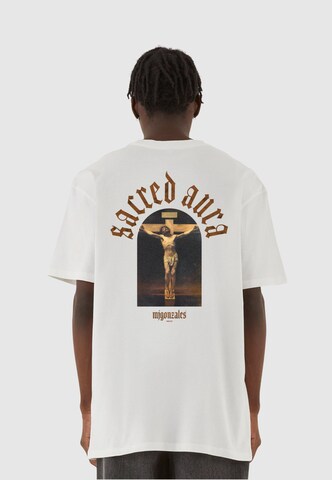 MJ Gonzales T-shirt 'Sacred Aura x' i beige: framsida