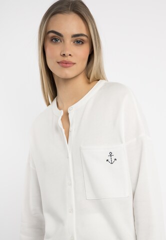 DreiMaster Maritim Zip-Up Hoodie in White