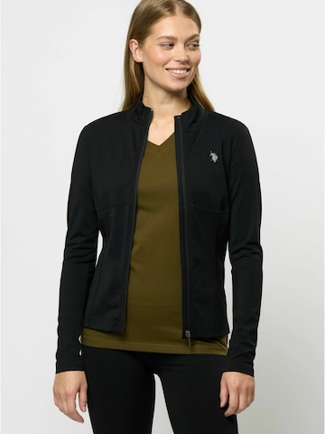 U.S. POLO ASSN. Sweatvest 'Kira' in Zwart: voorkant