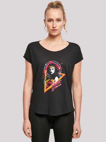 F4NT4STIC Shirt 'DC Comics Wonder Woman 84 Diana 80s Triangle' in Zwart: voorkant