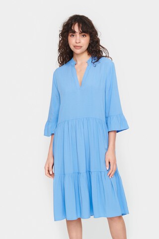 SAINT TROPEZ Jurk 'Eda' in Blauw: voorkant