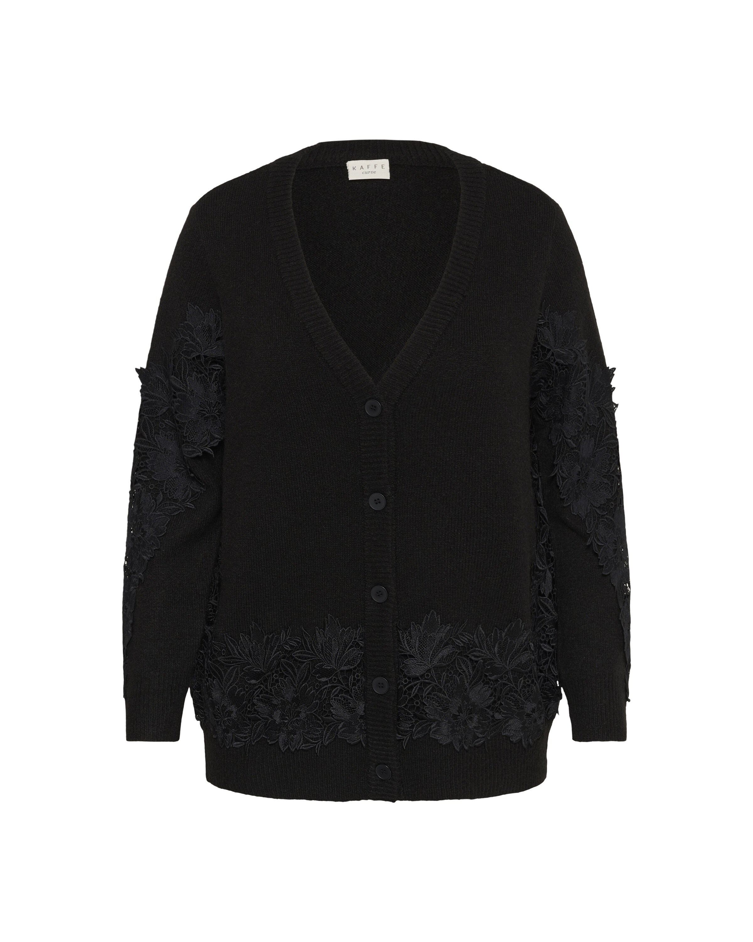 KAFFE CURVE Knit cardigan 'Siffa' in Black: front