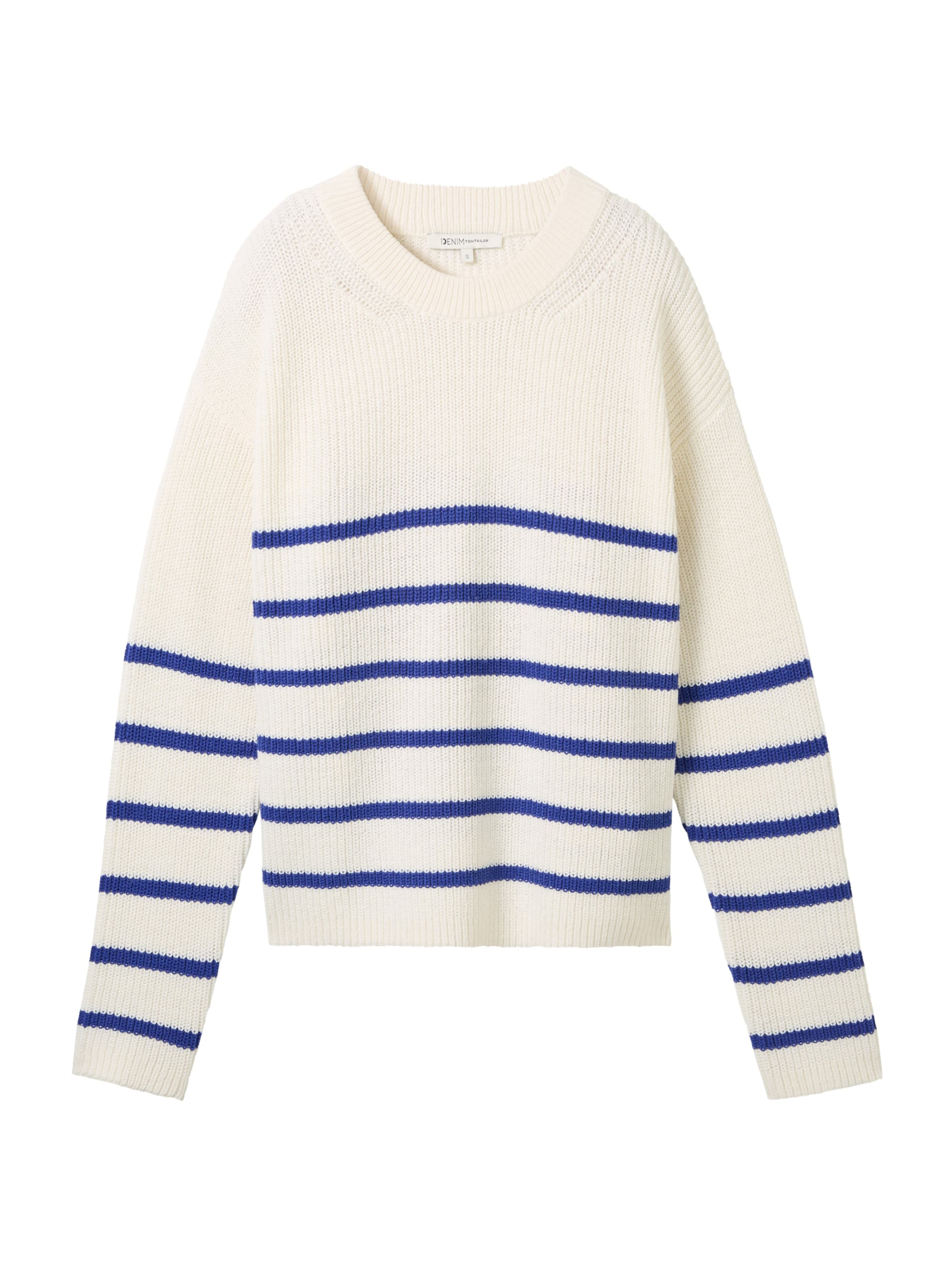 TOM TAILOR DENIM Sweater in White: front