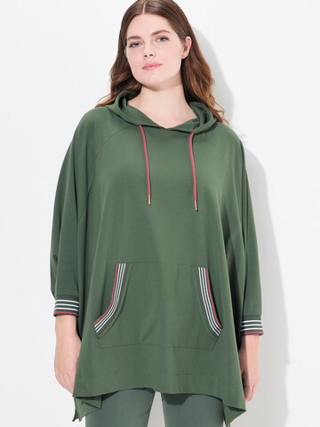 Ulla Popken Oversizeshirt in Grün: Vorderseite