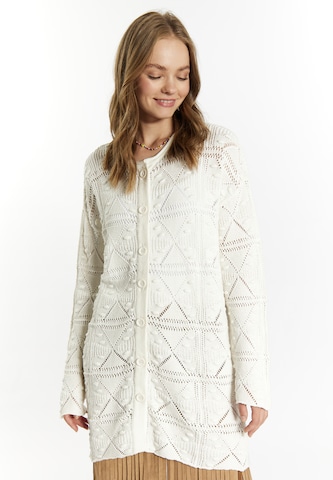 IZIA Knit Cardigan 'Lomasi' in White: front