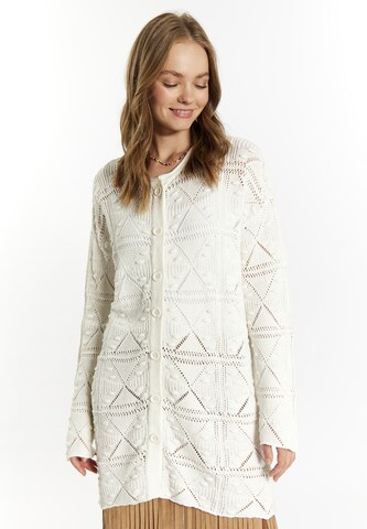 IZIA Knit Cardigan 'Lomasi' in White: front