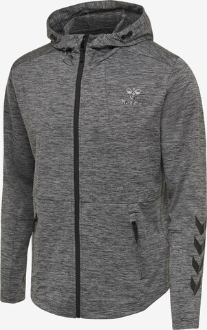 Hummel Athletic Zip-Up Hoodie in Grey: front