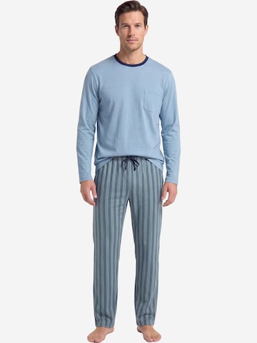 Ammann Long Pajamas 'Mix & Match' in Blue: front