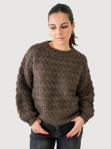 WEARABLE STORIES Sweater 'Simona' in Brown: front