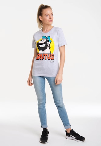 LOGOSHIRT Shirt 'Popeye - Brutus Popart' in Grijs