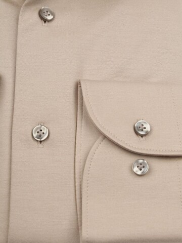 Profuomo Slim fit Button Up Shirt 'Knitted' in Beige