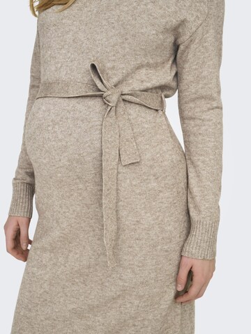 Only Maternity Knitted dress 'OLMLEVA' in Beige