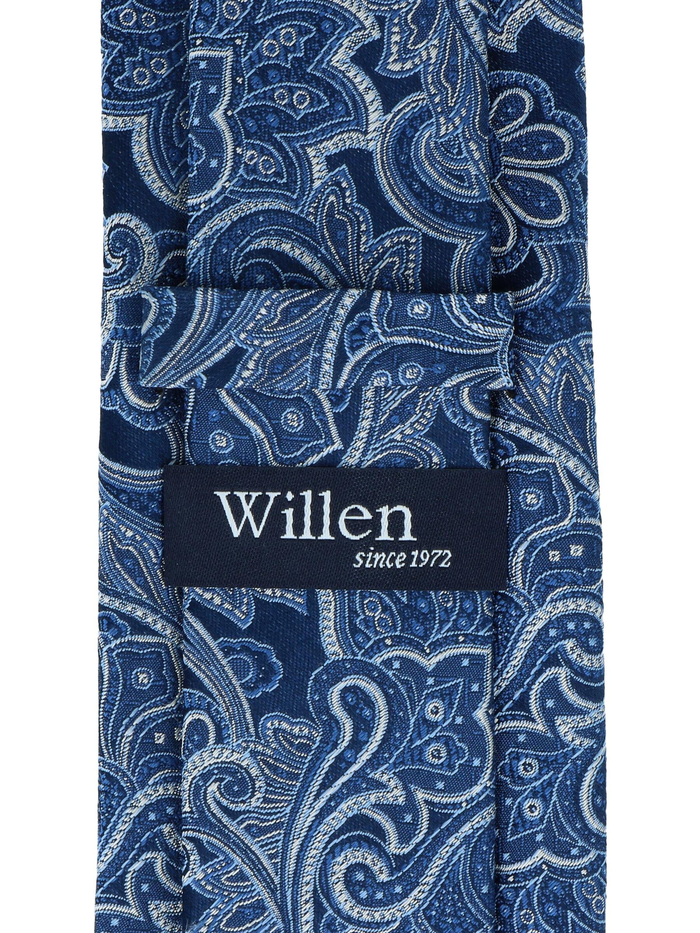 WILLEN Tie 'Marine Paisley' in Blue
