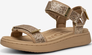 WODEN Sandaal 'Line' in Beige: voorkant