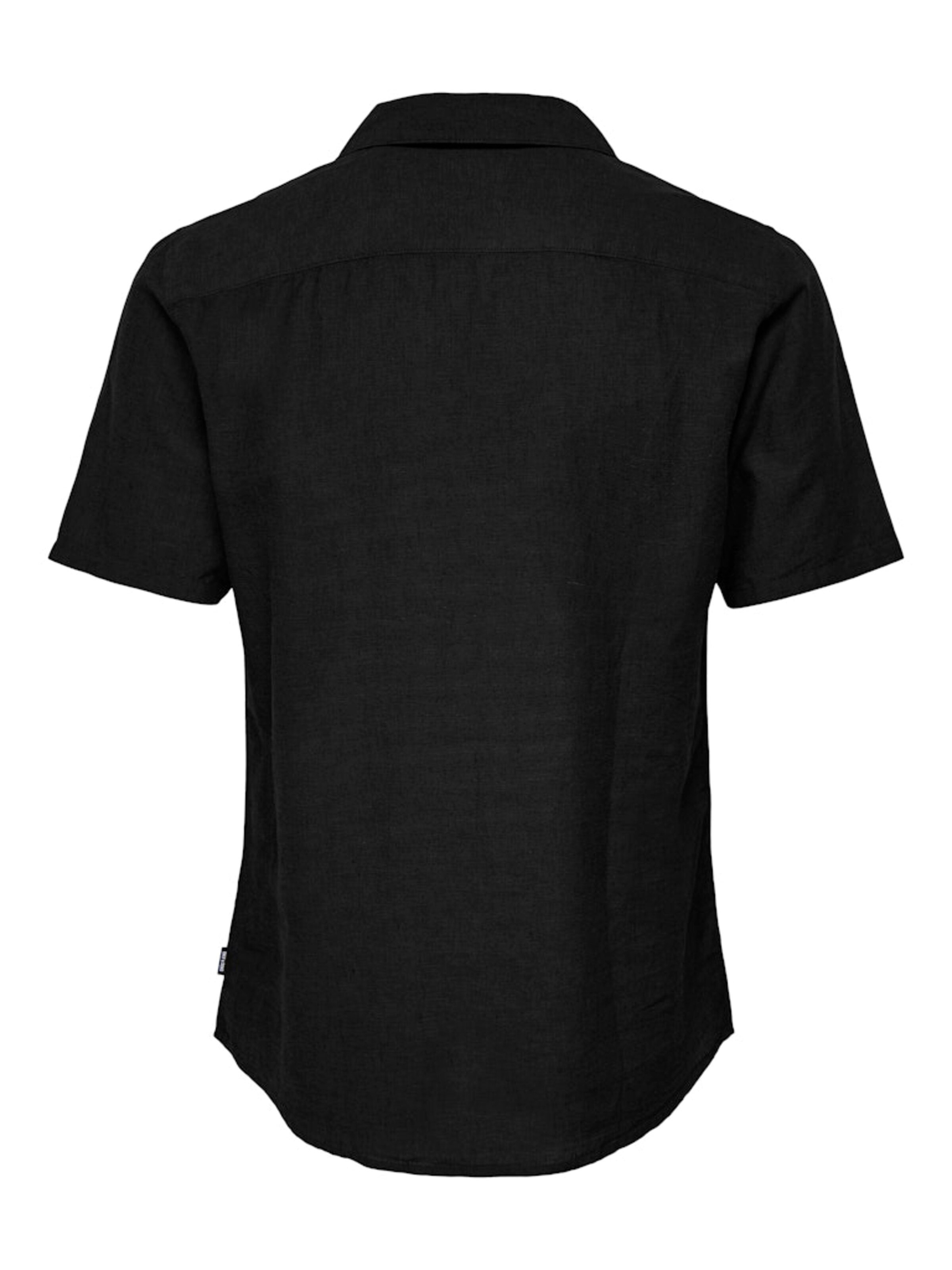 Only & Sons Regular fit Button Up Shirt 'CAIDEN' in Black