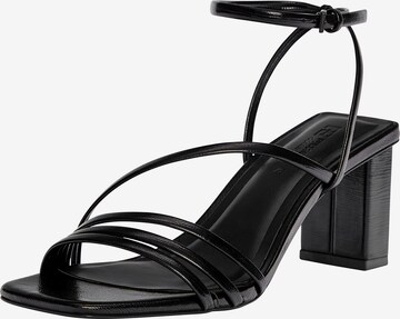 Pull&Bear Strap sandal in Black: front