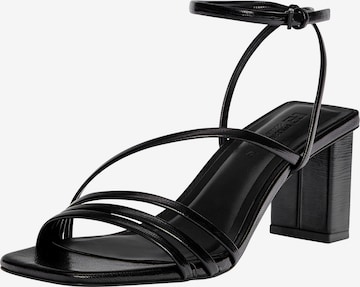 Pull&Bear Strap Sandals in Black: front