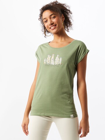 Iriedaily Koszulka 'Meerkatz' w kolorze zielony: przód