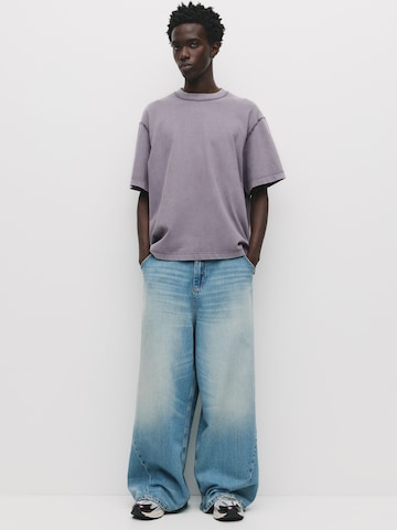 Pull&Bear Koszulka w kolorze fioletowy: przód