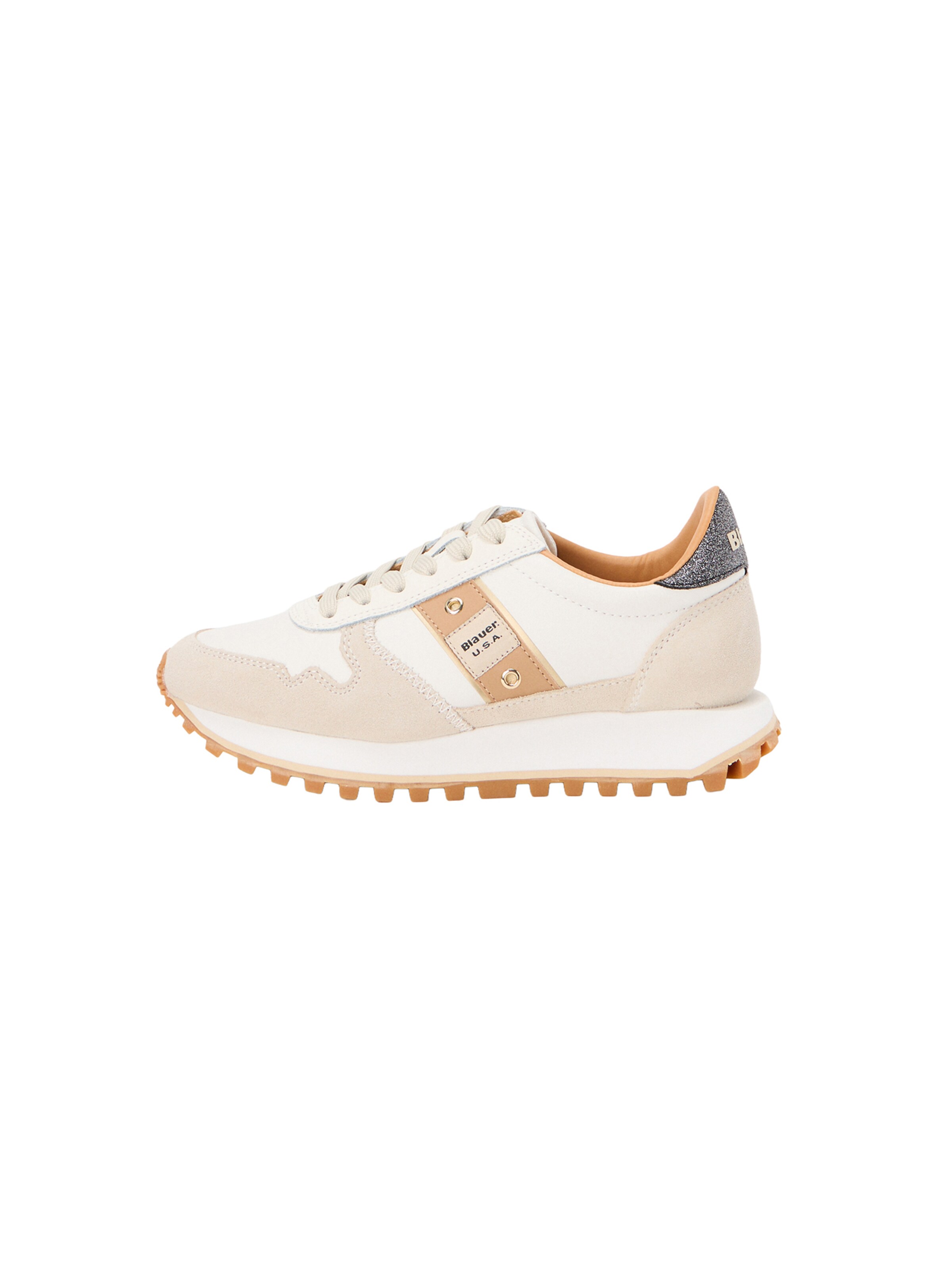 Sneaker bassa di Blauer.USA in beige: frontale