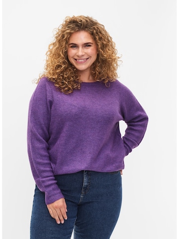 Zizzi Pullover 'CAMAYA' in Lila: predná strana