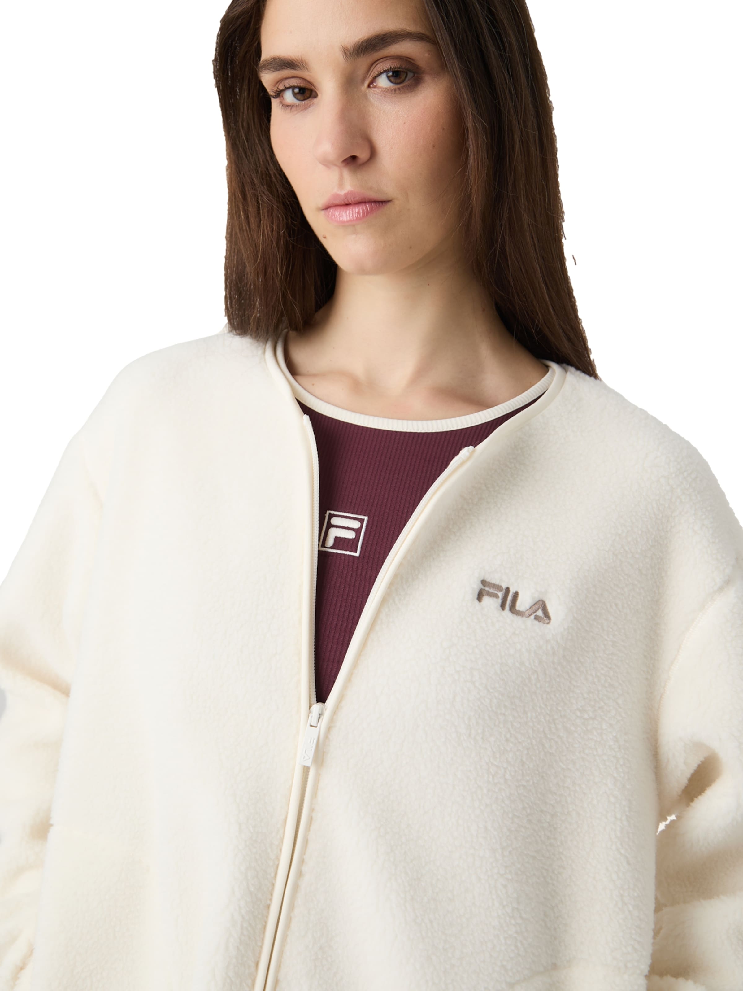 Giacca di pile 'CASSIANO' di FILA in bianco