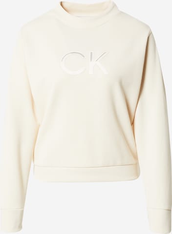 Sweat-shirt Calvin Klein en beige : devant