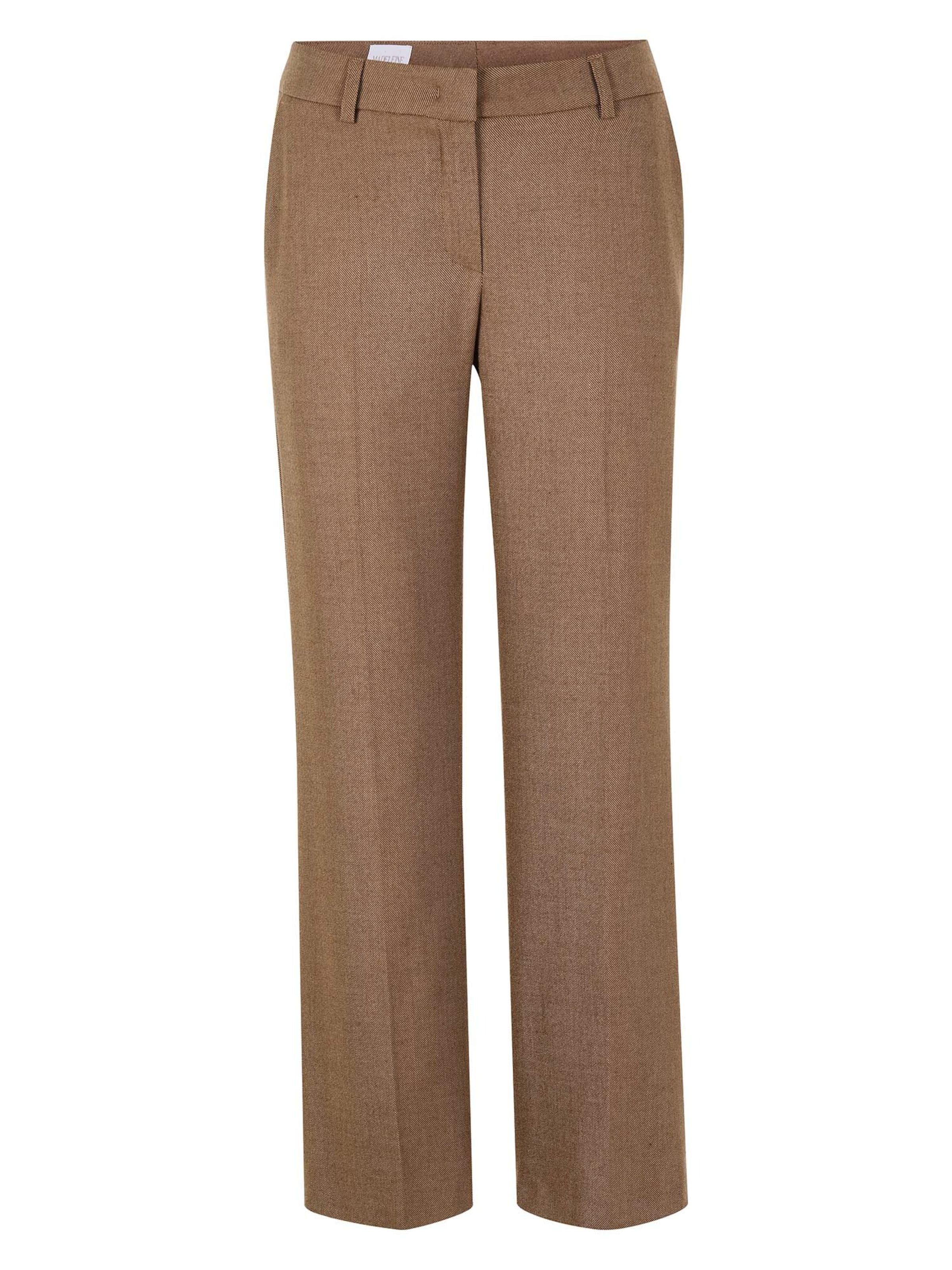 Wide Leg Pantalon à pince MADELEINE en marron : devant