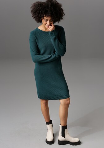 Aniston CASUAL Knitted dress in Green: front
