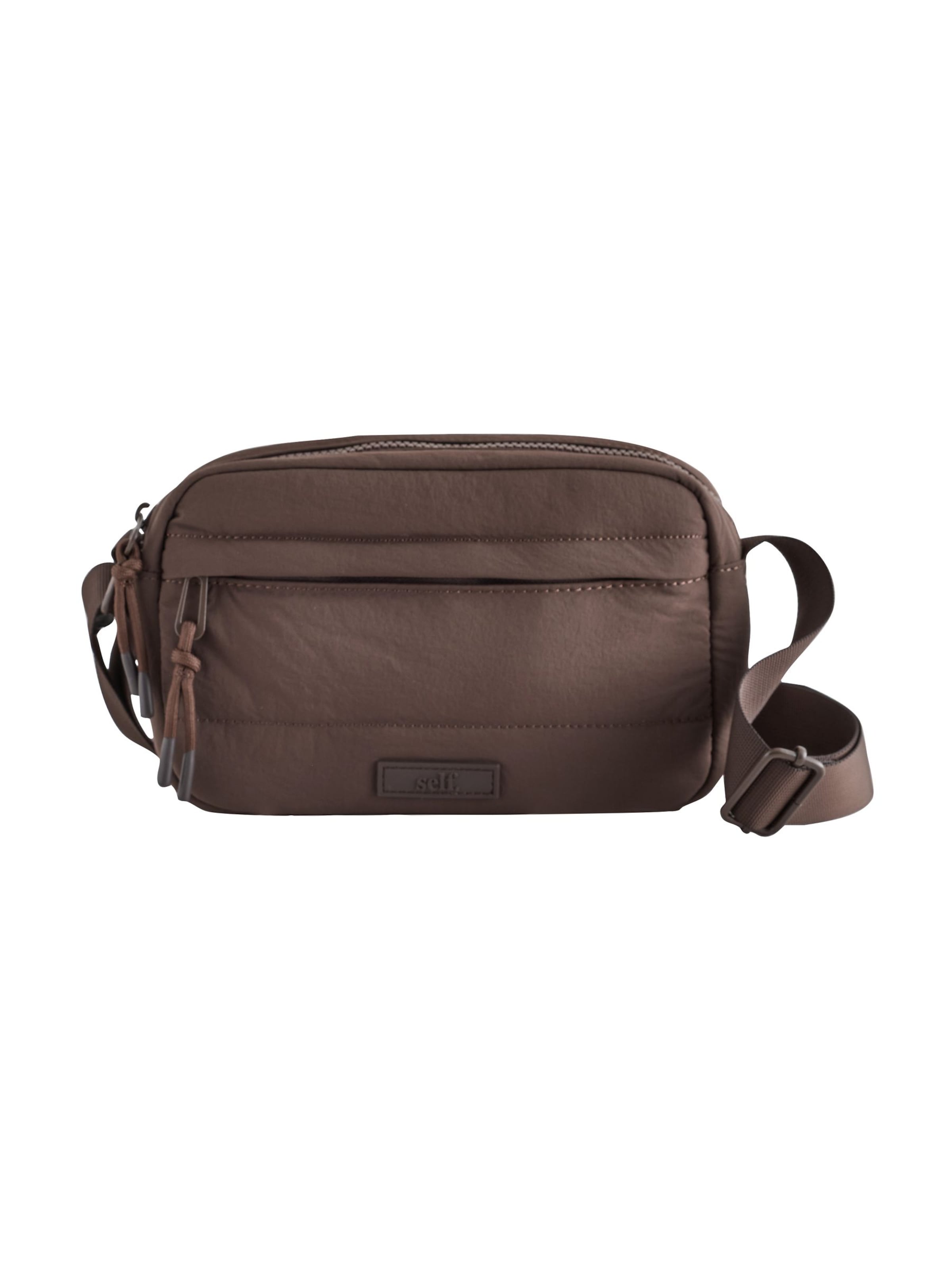 Sac à bandoulière self. en marron : devant
