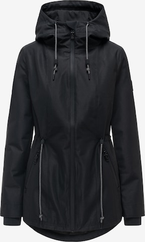 NAVAHOO Between-seasons parka 'Blumentanz 14' in Black: front