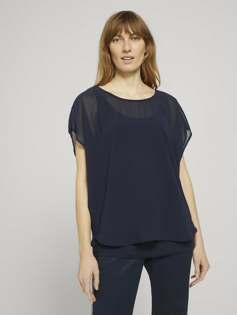 Women Clothing TOM TAILOR Classic tops Navy