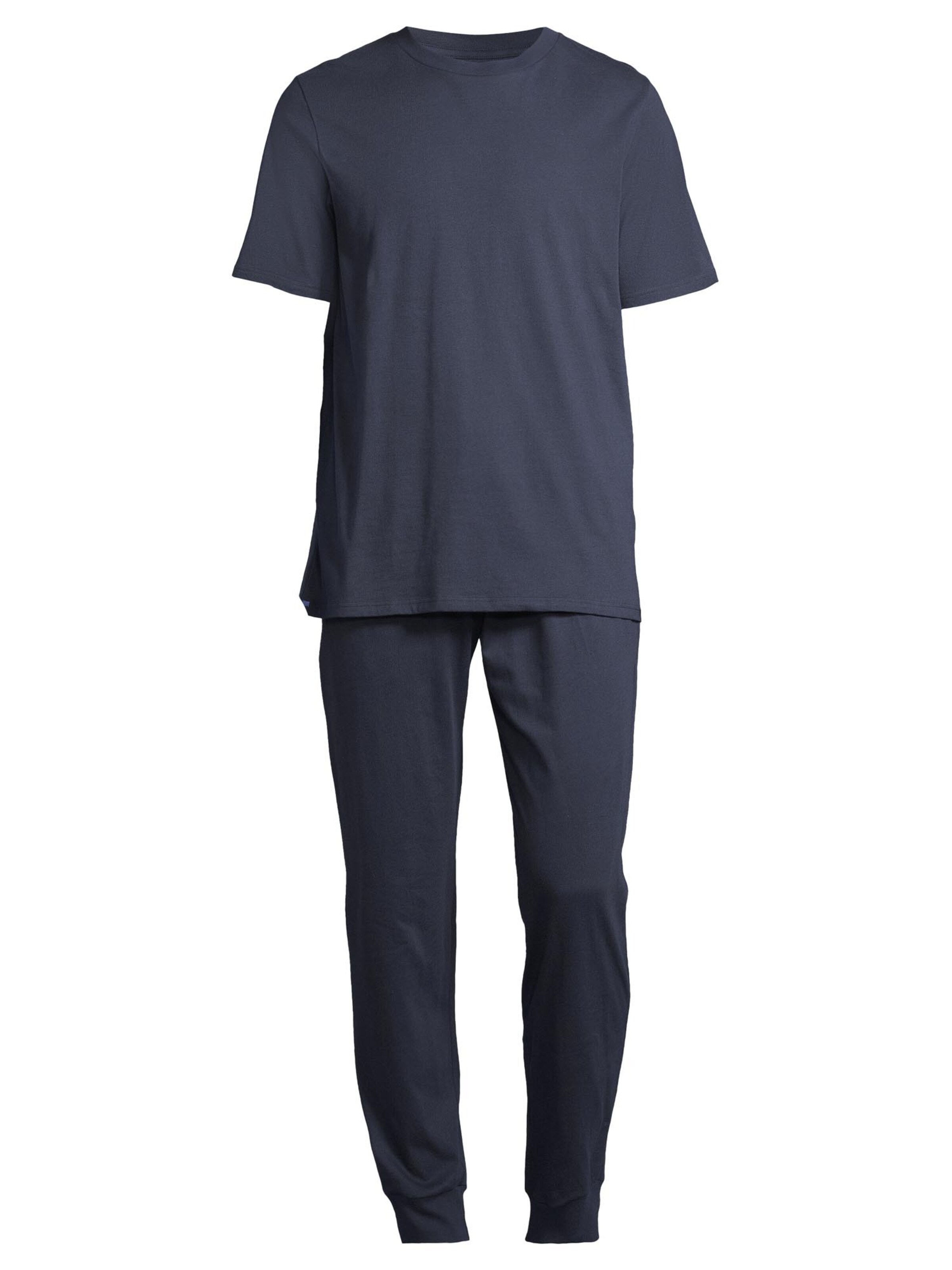 SCHIESSER Pyjama kort 'Night & Home' in Blauw: voorkant