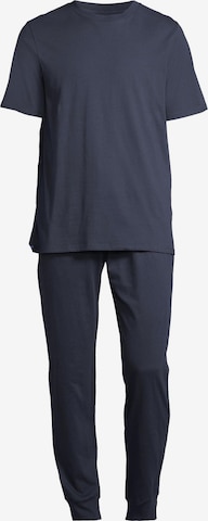 SCHIESSER Pyjama kurz 'Night & Home' in Blau: Vorderseite