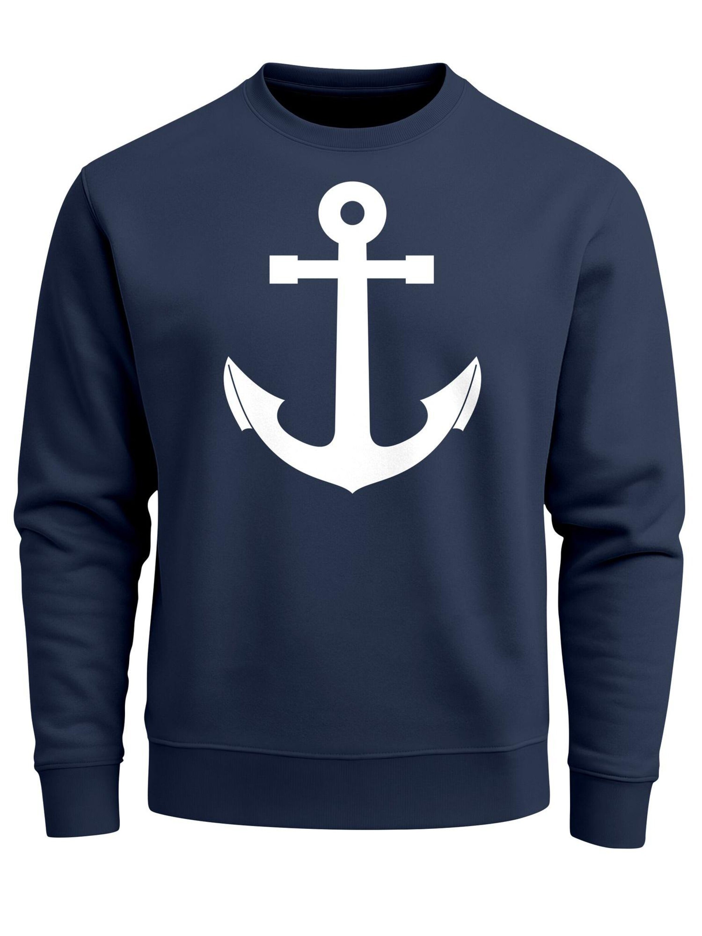 Neverless Sweatshirt 'Anker V2' in Blue: front