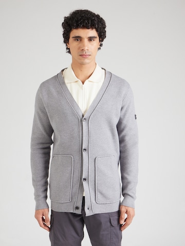 INDICODE JEANS Strickjacke 'Squif' in Grau: Vorderseite