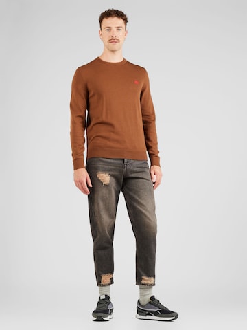 HUGO Red Sweater 'San Cassius' in Brown