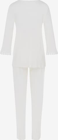 Hanro Pyjama ' Rosa ' in Weiß