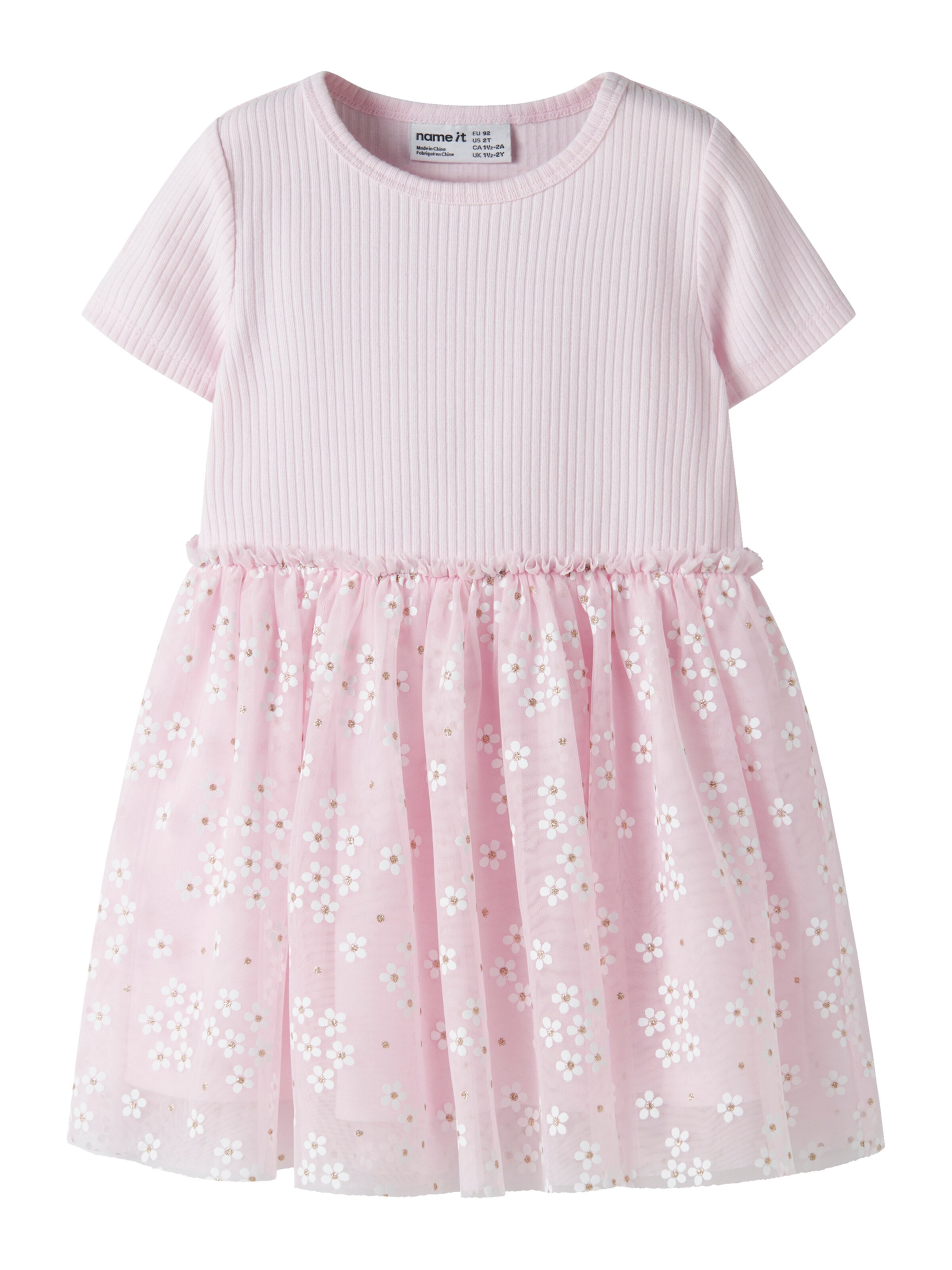 NAME IT Klänning 'NMFFLORAL' i rosa: framsida