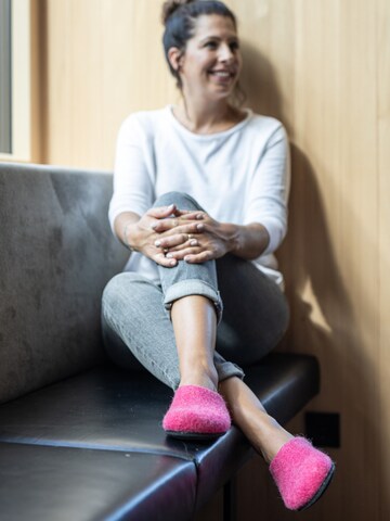 MagicFelt Slippers 'Filzpantoffel Magicfelt 709' in Pink: front
