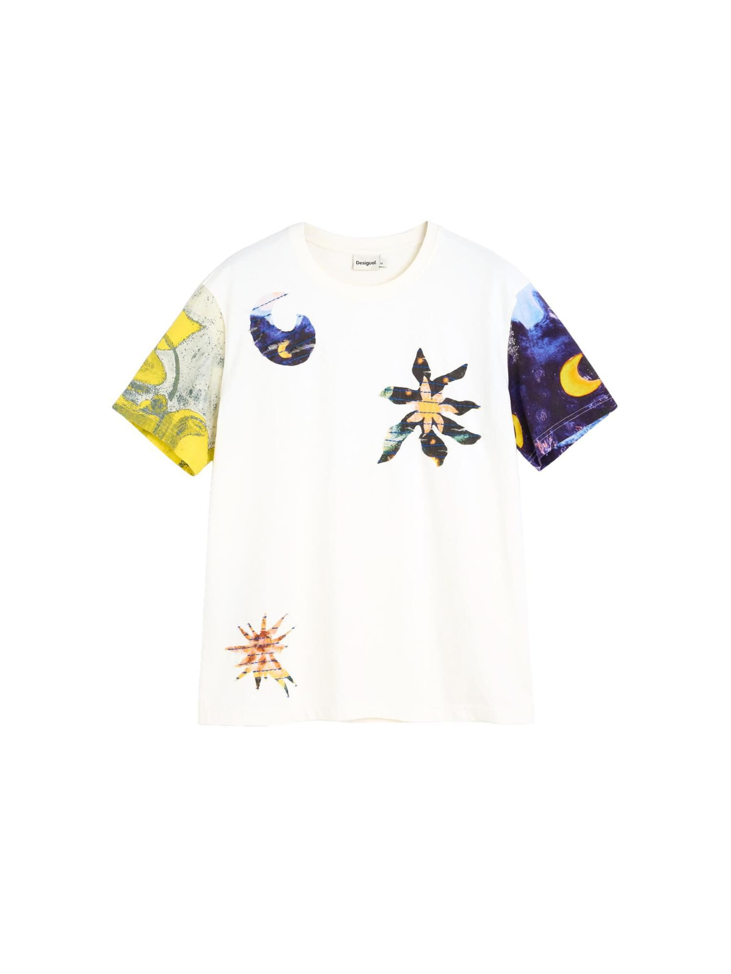 Desigual - Camiseta 'Cosmos' en blanco: frente