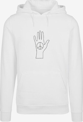 Felpa 'Peace - Scribble Hand' di Merchcode in bianco: frontale