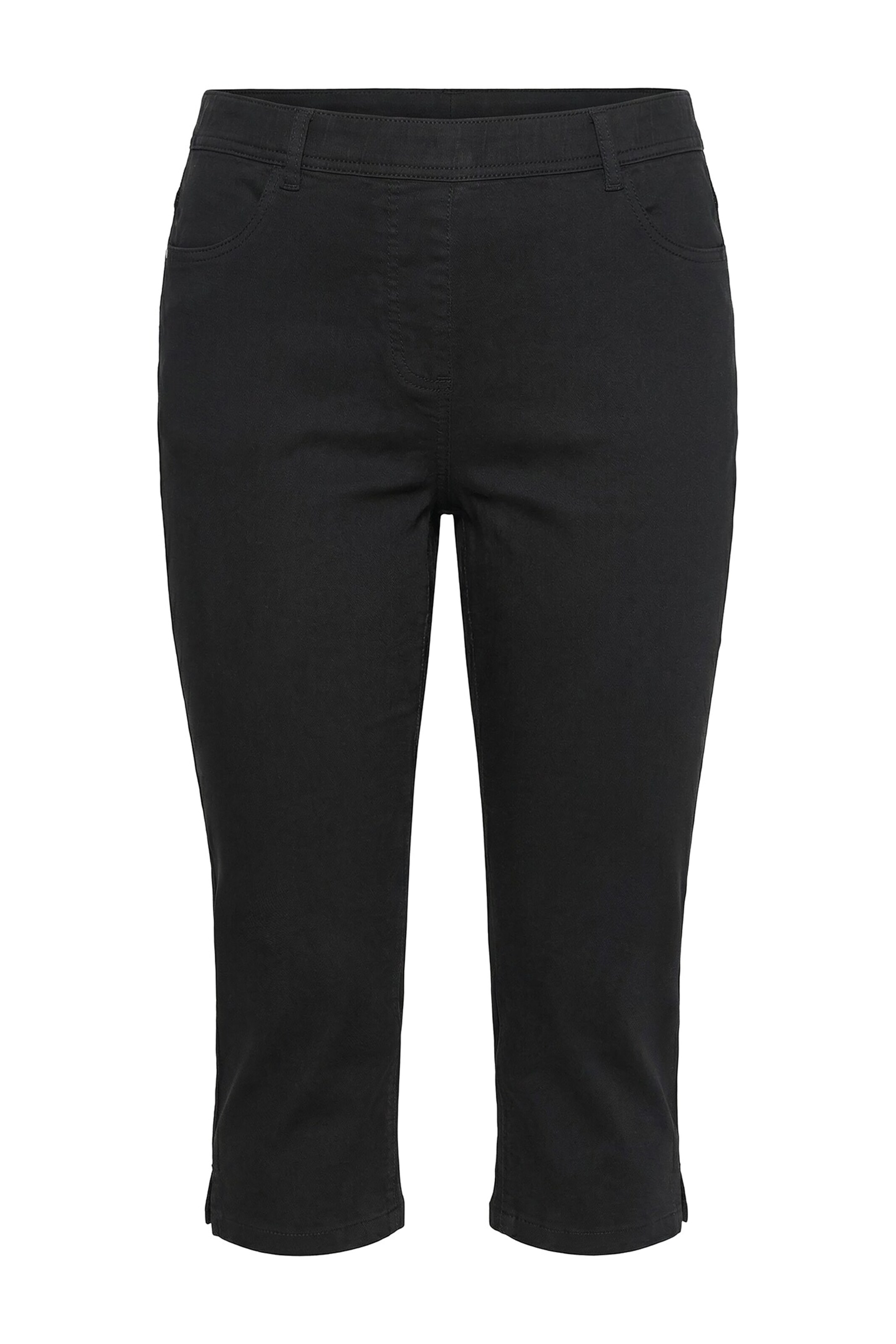 Ulla Popken Slimfit Hose in Schwarz: Vorderseite