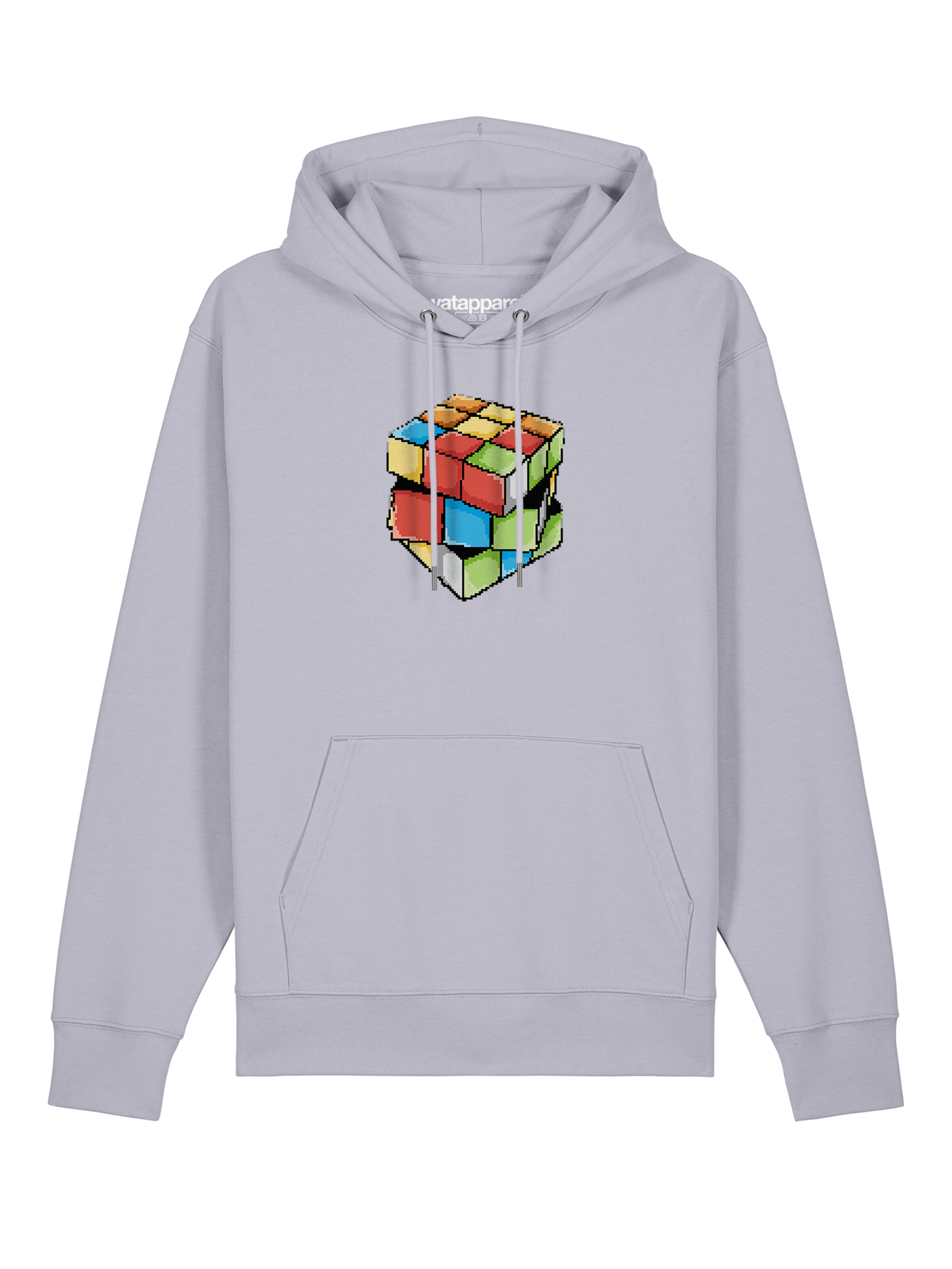 Sweat-shirt ' Pixel Zauberwürfel ' Watapparel en violet : devant